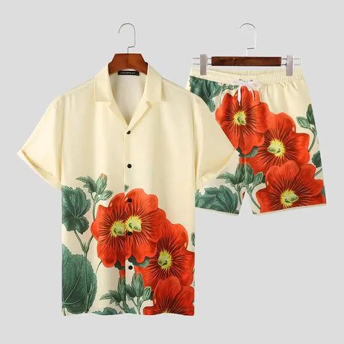 Mi Rey Flower Style men beach short set