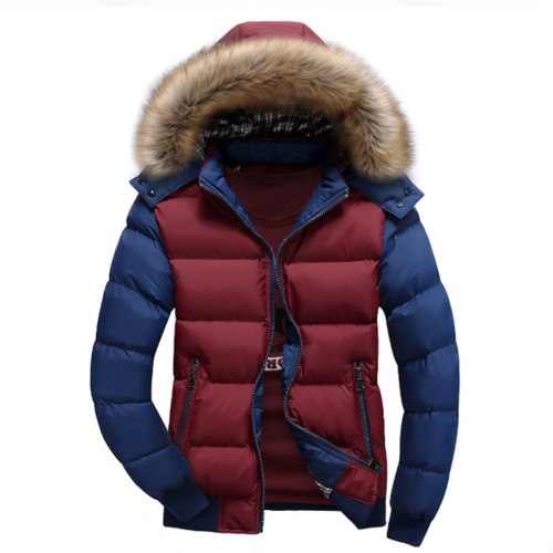 Mi Rey  Two Tone Puffer Jacket with Removable Hood