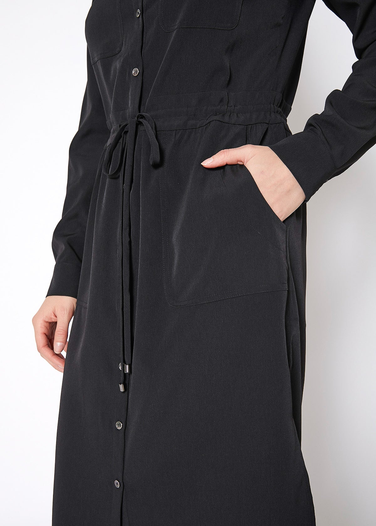 Women's Long Mock Neck Shirt Dress