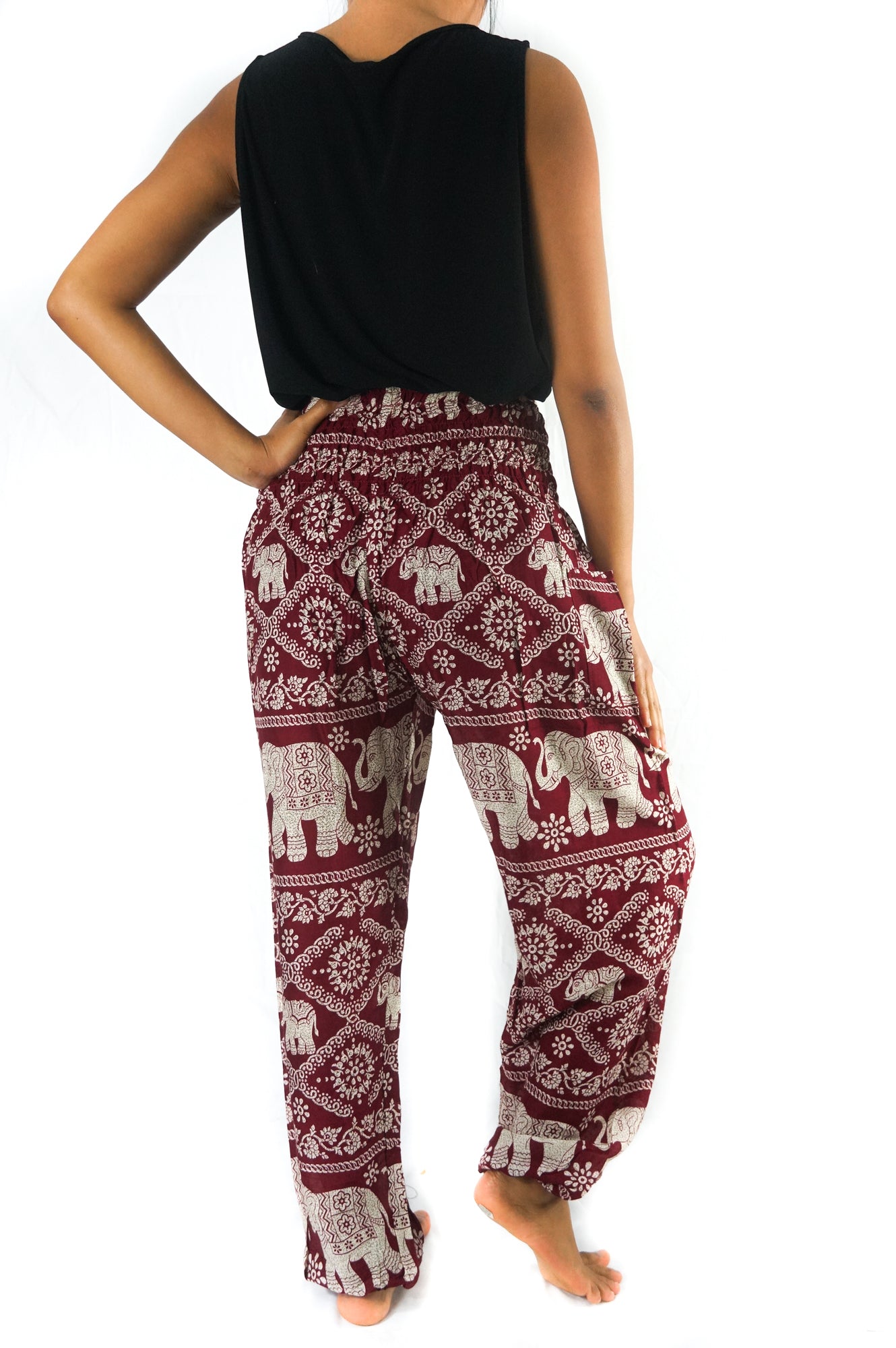 Mi Reina Burgundy ELEPHANT Pants Women Boho Pants Hippie Pants Yoga