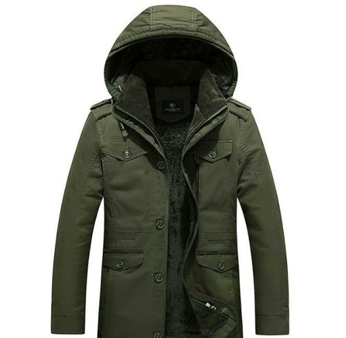 MI Rey  Hooded Military Style Coat